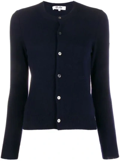 Comme Des Garçons Play Classic Knit Cardigan In Blue