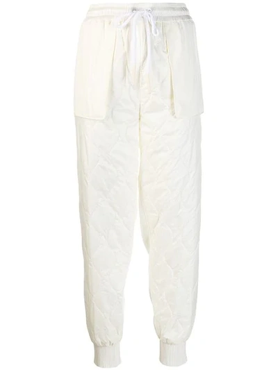 Moncler Quilted Track Trousers In White