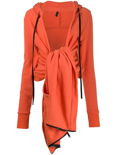 Ben Taverniti Unravel Project Tie Front Jacket In Orange