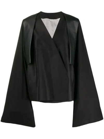 Rick Owens Wrap Style Trench Coat In Black