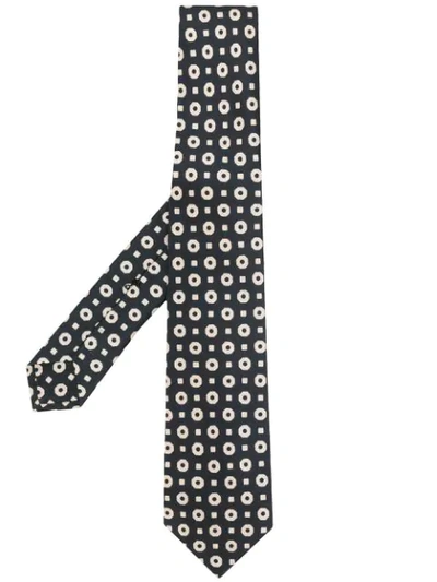 Kiton Geometric Print Tie - Blue