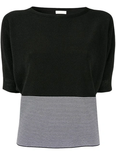 Ballsey Two Tone Knitted Top - Black