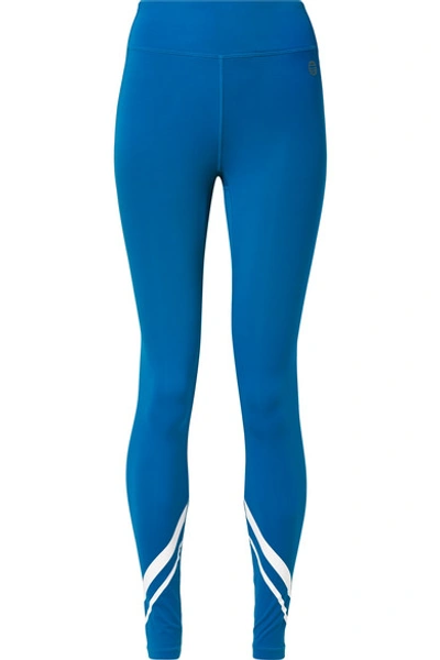 Tory Sport Chevron Full-length Performance Leggings In Bright Blue