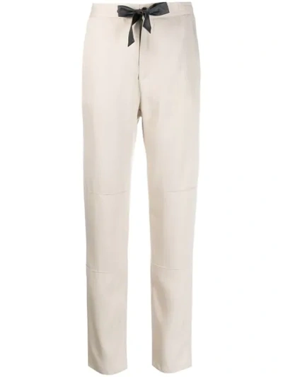 Eleventy Drawstring Straight Trousers In Neutrals