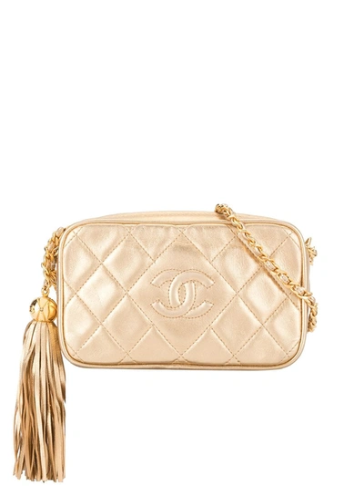 Pre-owned Chanel 1992 Quilted Shoulder Bag In Gold