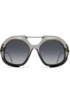 Fendi Runde Oversized-sonnenbrille In Neutrals