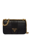 Prada Diagramme Medium Shoulder Bag In Black