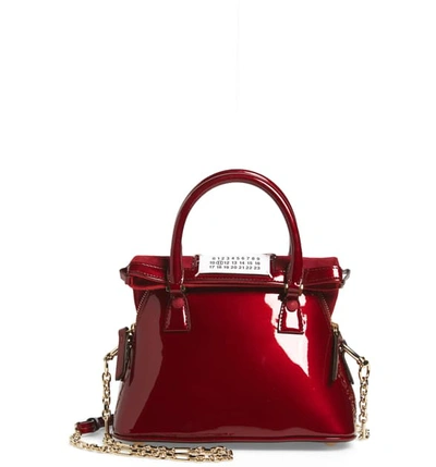 Maison Margiela Mini 5ac Convertible Leather Bag In Haute Red