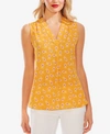Vince Camuto Printed V-neck Top In Amber Sun