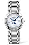 Longines Primaluna Diamond Bracelet Watch, 30mm In Blue/silver