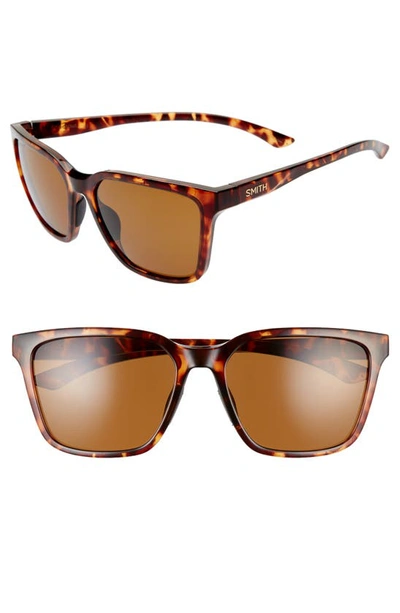 Smith Shoutout 57mm Chromapop™ Polarized Square Sunglasses In Dark Tortoise/ Brown