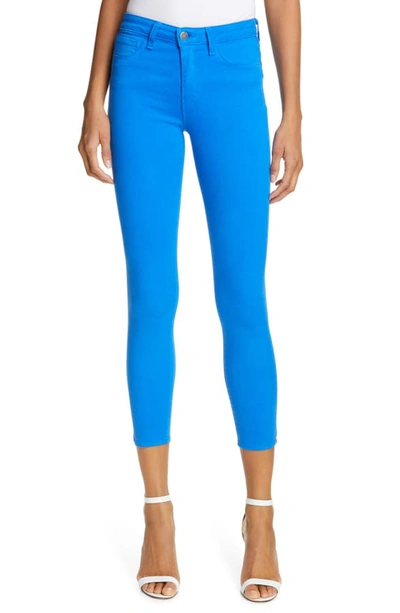 L Agence High Waist Skinny Ankle Jeans In Riviera Blue