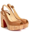 Christian Louboutin Donna Anna Leather Red Sole Espadrilles In Caramel
