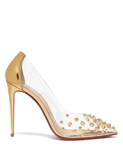 Christian Louboutin Grotika Embellished Pvc & Metallic Leather Pumps In Gold/transparent