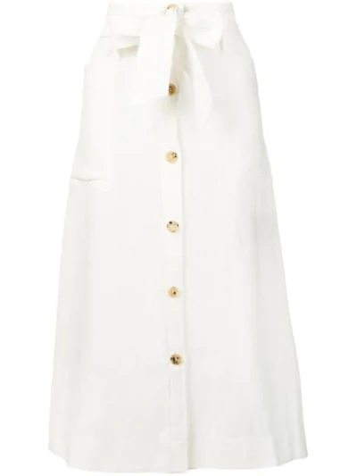 Le Kasha Bow-tie Detail Skirt In White