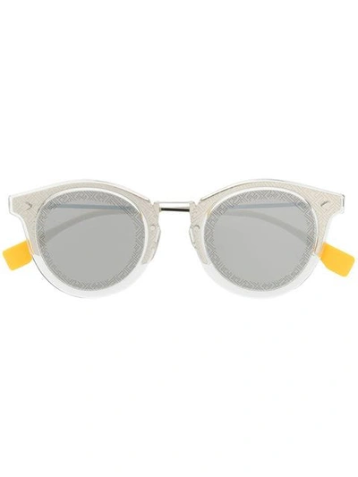 Fendi Printed Logo Sunglasses In Grey