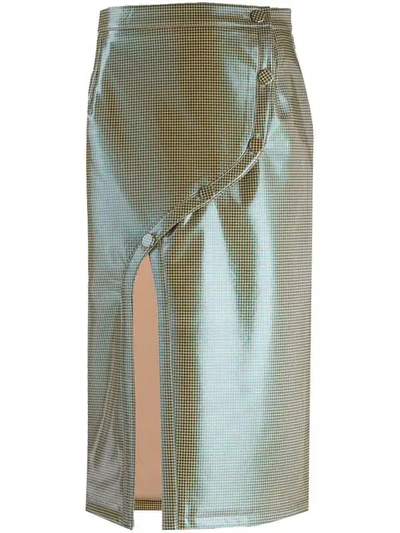 Rokh Slit Front Midi Skirt In Neutrals