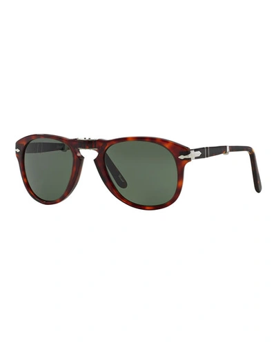 Persol Men's Two-tone Acetate Pilot Sunglasses In Green