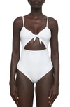 Mara Hoffman Kia Cutout One-piece Swimsuit In Bianco