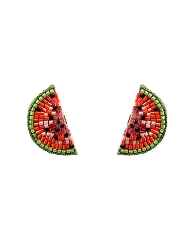 Mignonne Gavigan Watermelon Stud Earrings In Red