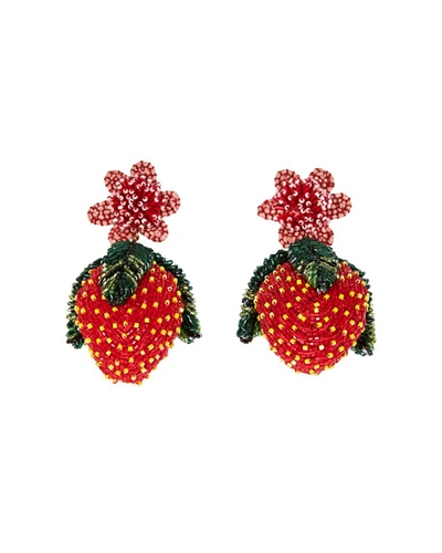 Mignonne Gavigan Lux Strawberry Earrings In Red