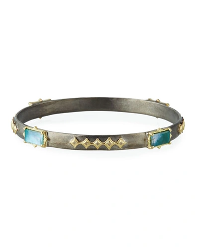 Armenta Old World Triplet & Diamond Crivelli Bangle W/ 18k Gold