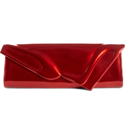 Christian Louboutin So Kate Patent East-west Clutch Bag, Black In Red