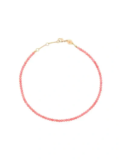 Anni Lu Stone Beaded Anklet In Pink