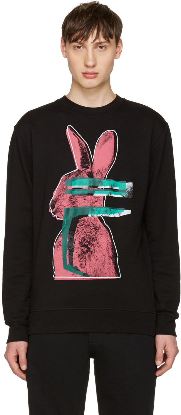 Mcq By Alexander Mcqueen Black Glitch Bunny Clean Pullover | ModeSens