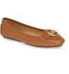Michael Michael Kors Lillie Goat Leather Driver Flats In Acorn Leather
