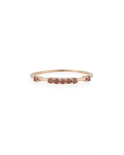 Stevie Wren Misfit 14k Rose Gold Raised Pink Diamond Stacking Band