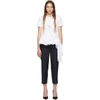 Alexander Mcqueen Ruffled Front Draped Cotton Jersey T-shirt In White