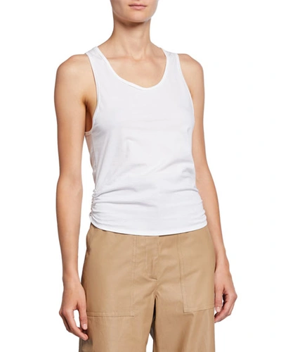 A.l.c Calven Scoop-neck Tie-back Sleeveless Tee In White