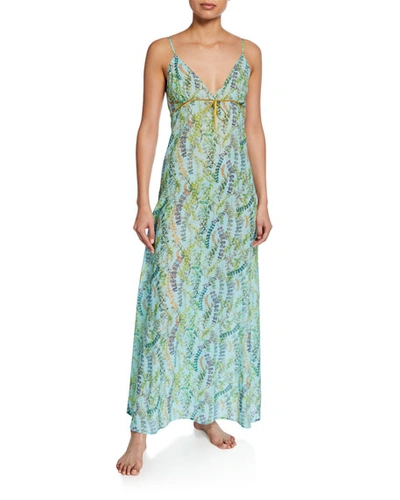 La Costa Del Algodon Severine Floral-pattern Long Nightgown