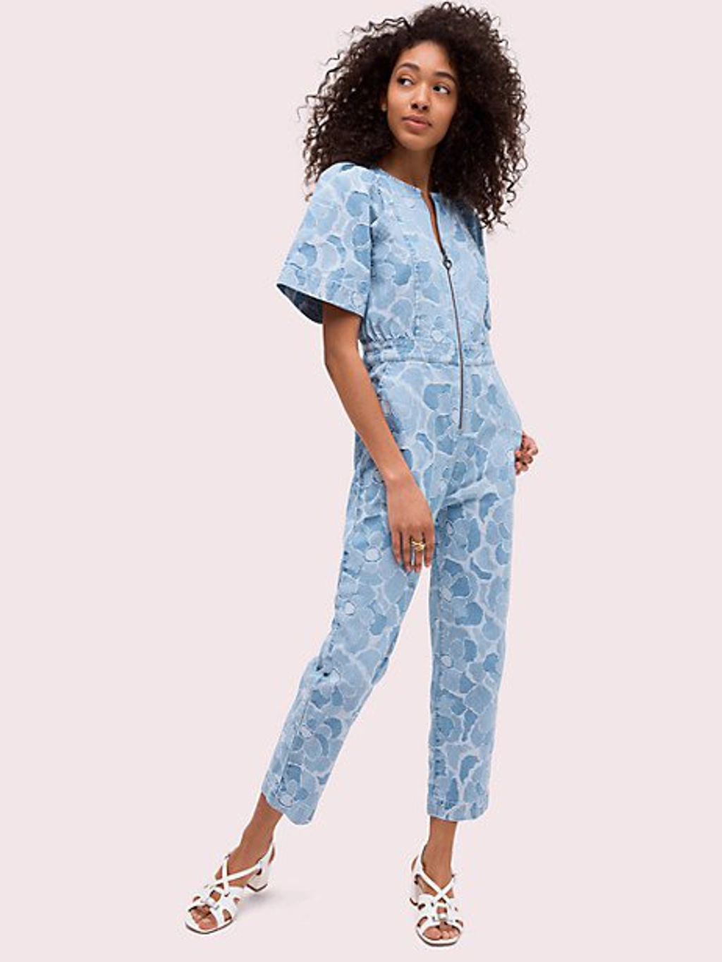 kate spade abstract peony denim dress Jumpsuit In Indigo 14” Shoulder to ShoulderProduct Color:Neon Lime NDD2025 Blue prom flowers for royal