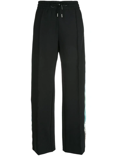 Off-white Wide-leg Satin Tracksuit Pants In Black