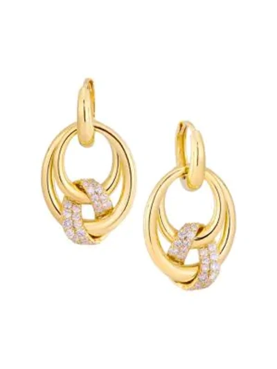 Alberto Milani Via Brera 18k Gold & Diamond Graduated Hoop Drop Earrings