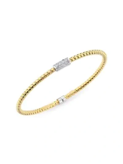 Alberto Milani Via Bagutta 18k Gold & Diamond Coiled Bangle Bracelet