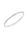 Alberto Milani Via Bagutta 18k White Gold & Diamond Coiled Bangle Bracelet