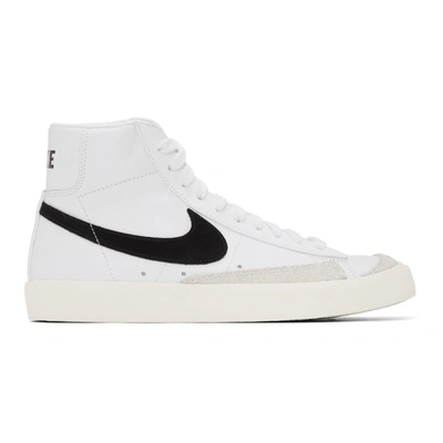 Nike White & Black Blazer Mid '77 Vintage Sneakers In White/black/white