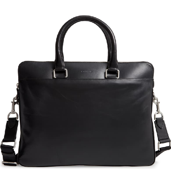 Cole Haan Men's Leather Warner Briefcase - 100% Exclusive In Black ...