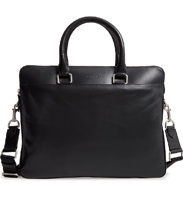 Cole Haan Men's Leather Warner Briefcase 100 Exclusive In Black