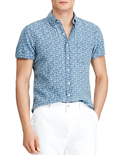 Polo Ralph Lauren Seaside-print Linen Classic Fit Button-down Shirt - 100% Exclusive In Blue