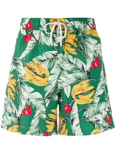 Polo Ralph Lauren Traveler Leaf Print Swim Shorts In Green