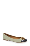 Tory Burch Chelsea Cap Toe Ballet Flat In Garden Sage/ Perfect Navy