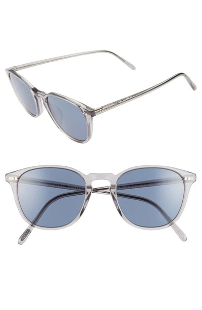 Oliver Peoples Forman L.a. 51mm Polarized Round Sunglasses In Gray/blue Polarized Solid