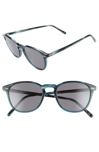 Oliver Peoples Forman L.a. 51mm Polarized Round Sunglasses - Teal/ Grey In Teal/ Grey