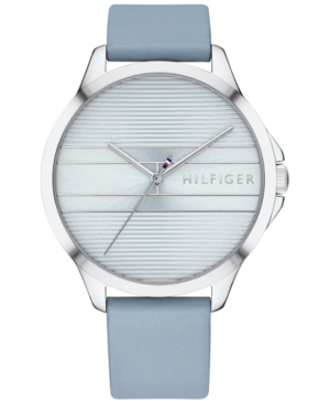 tommy hilfiger blue leather watch