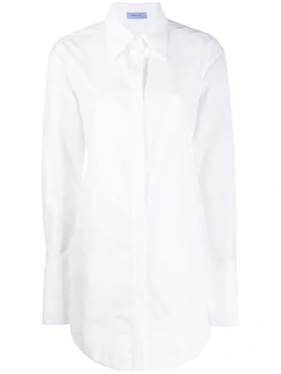 Mugler Cummerbund Back Strap Shirt In White