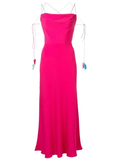 Anna October Spaghetti Straps Long Dress In Pink